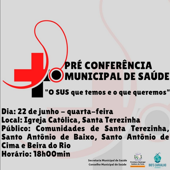 You are currently viewing PRÉ-CONFERÊNCIA MUNICIPAL DE SAÚDE, 22 DE JUNHO.