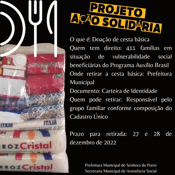Read more about the article Prefeitura Municipal de Senhora do Porto executa projeto de ação social para famílias em situação de vulnerabilidade social beneficiárias do Programa Auxílio Brasil.