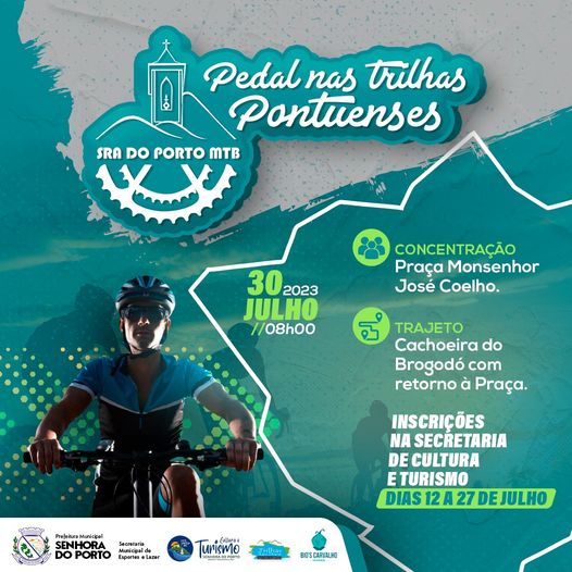 No momento você está vendo PEDAL NAS TRILHAS PORTUENSES A Prefeitura de Senhora do Porto, como forma de valorizar a prática de esportes e fomentar o turismo e lazer, está realizando o Pedal nas Trilhas Portuenses, que acontecerá no dia 30 de julho.