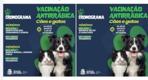 Leia mais sobre o artigo A Secretaria de Saúde está realizando a Campanha de Vacinação Antirrábica para cães e gatos. Ajude a proteger a saúde do seu pet.  Confira os locais de vacinação desta semana: