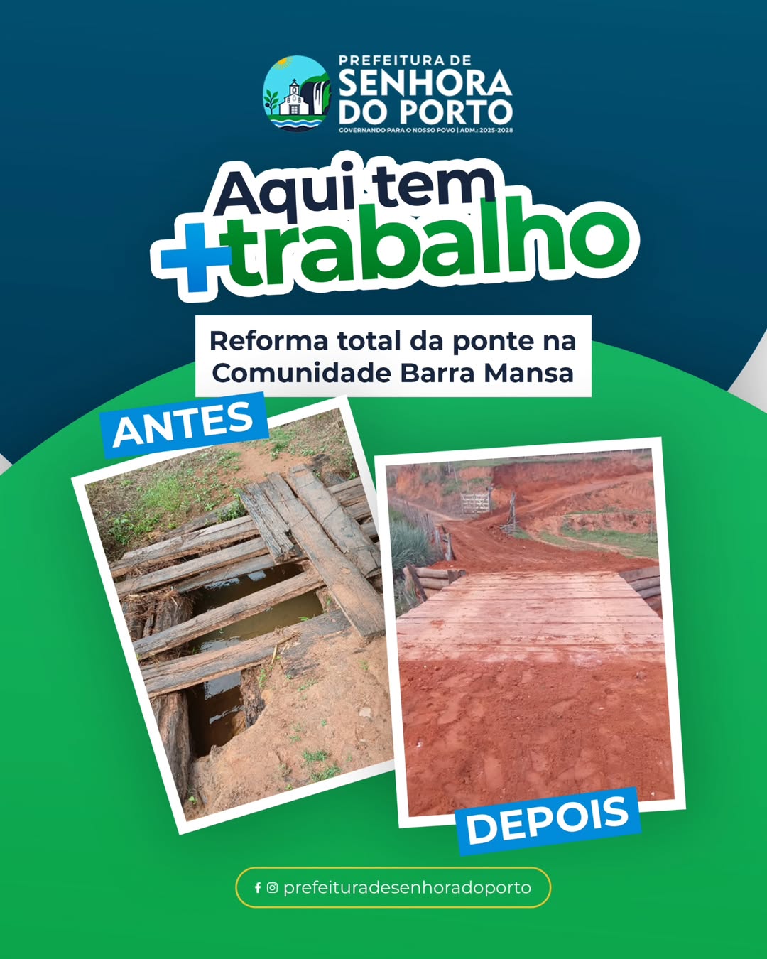 Reforma total da ponte na Comunidade Barra Mansa