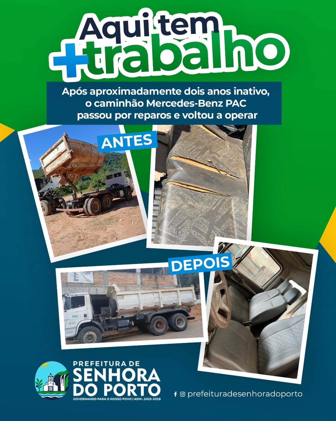 Caminhão Mercedes-Benz PAC passou por reparos e voltou a operar